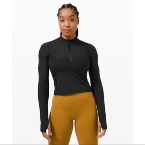 Lululemon Gloss Trim Run 1/2 Zip Long Sleeve